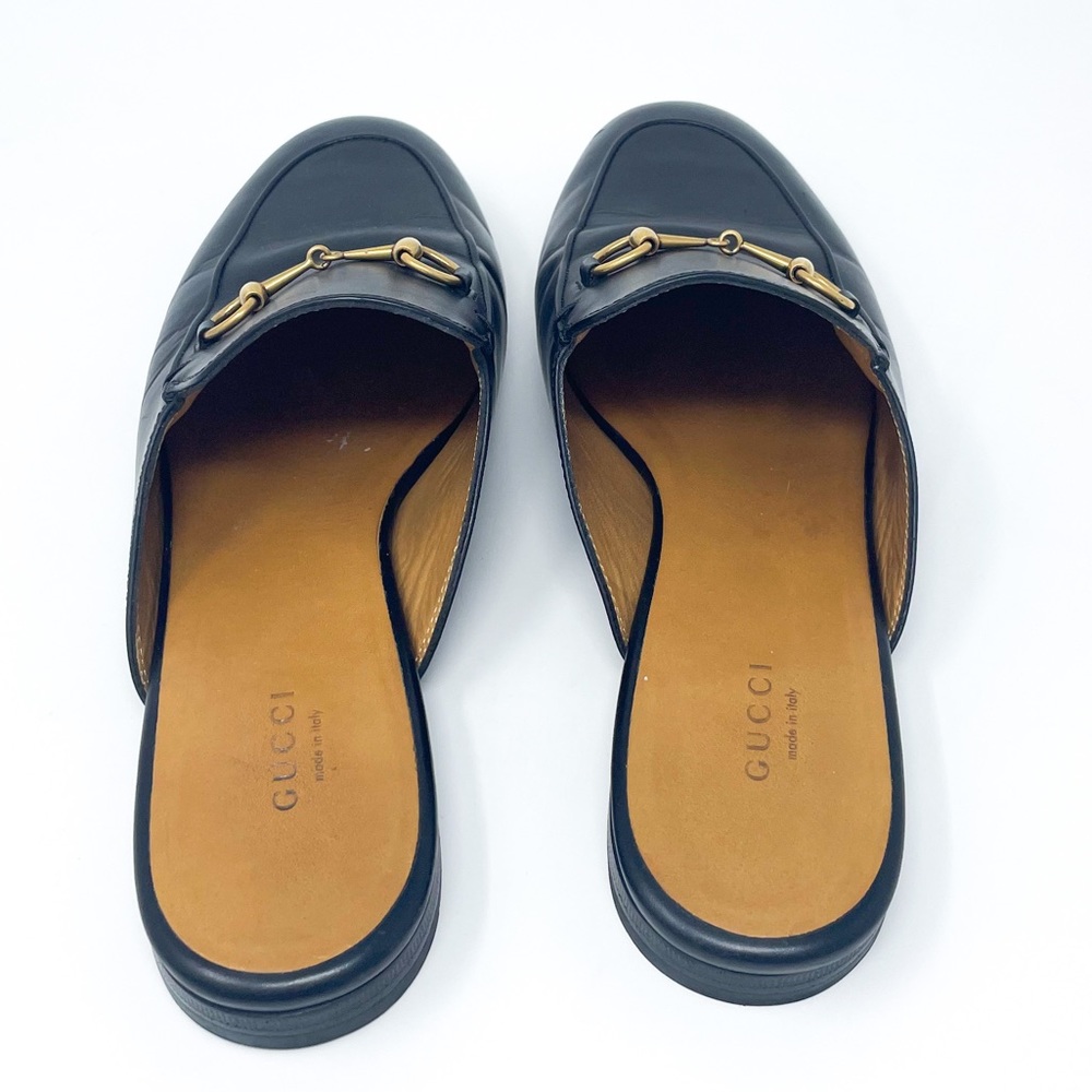 GUCCI Authenticated Princetown Black Leather Horsebit Loafer Mule 10.5 - Picture 5 of 11